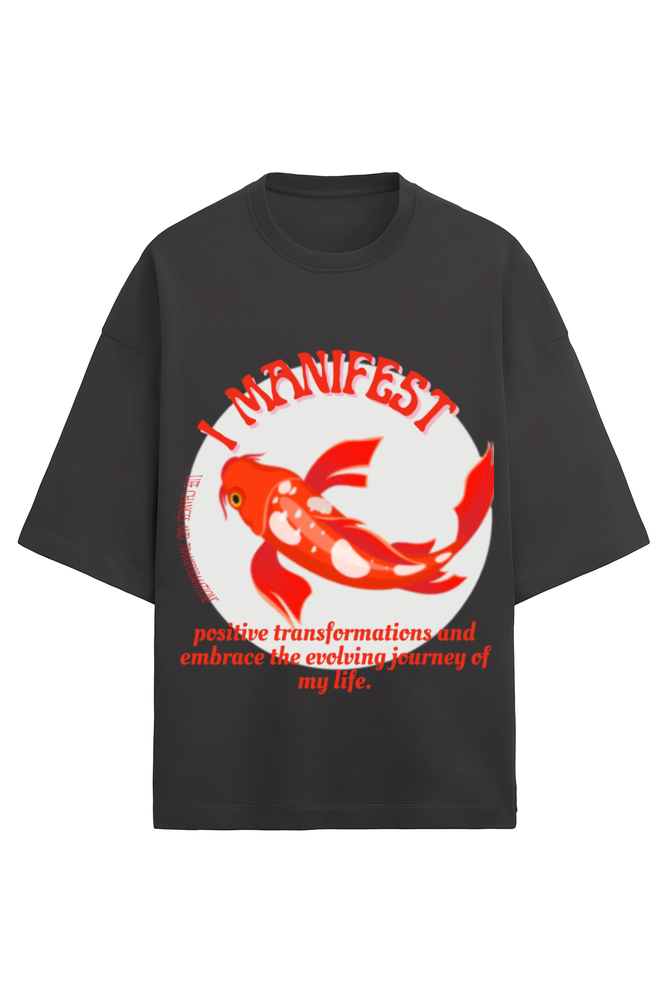 Red and white Koi Fish Unisex Oversized Terry Tshirt