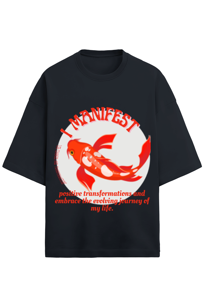 Red and white Koi Fish Unisex Oversized Terry Tshirt