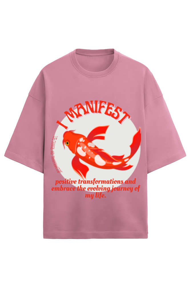 Red and white Koi Fish Unisex Oversized Terry Tshirt